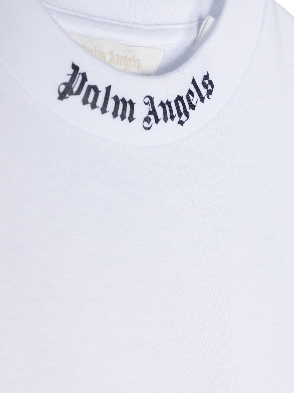 PALM ANGELS KIDS Classic Overlogo T-Shirt S/S White/Navy - MAISONDEFASHION.COM