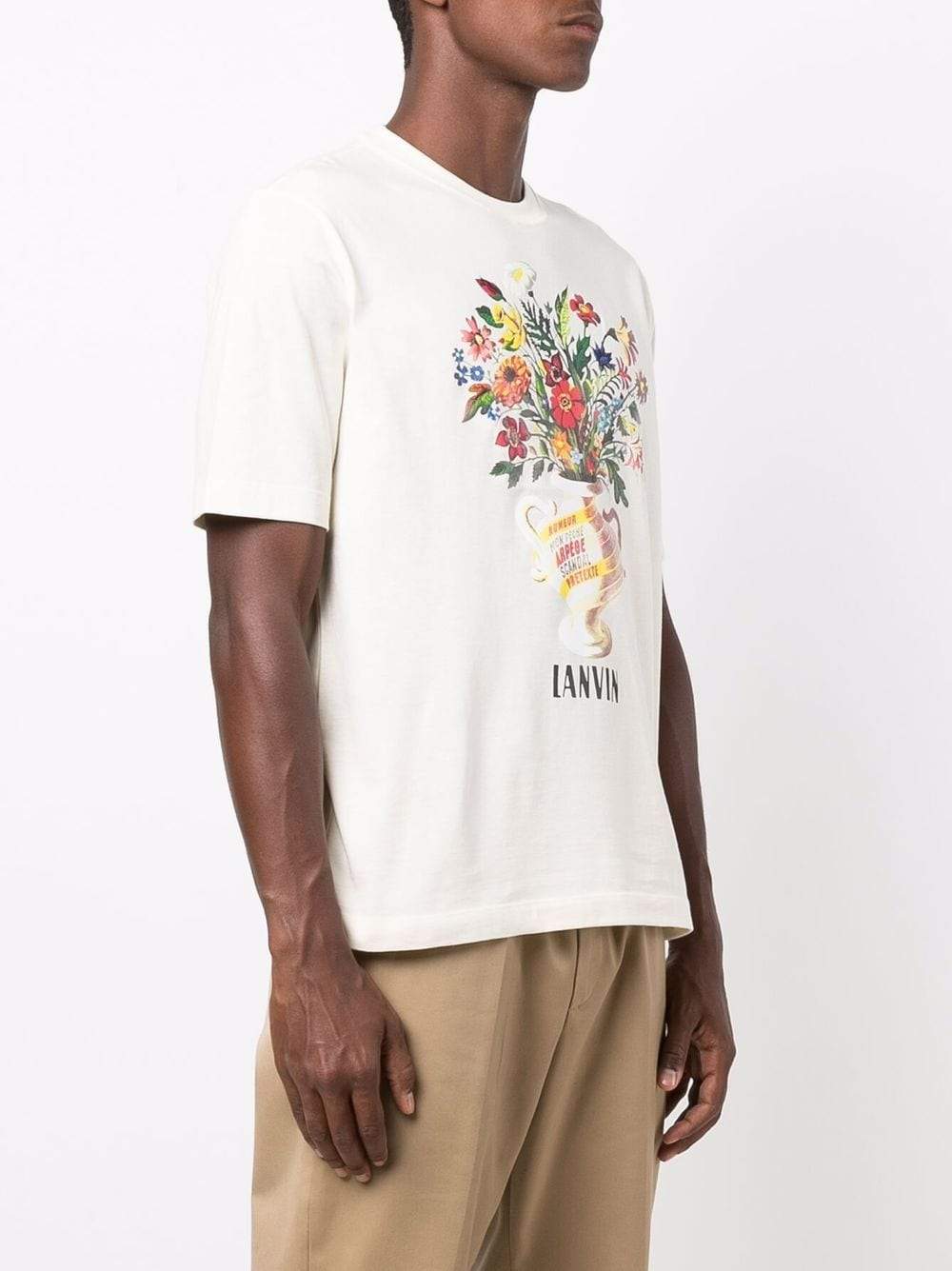 LANVIN Floral Print T-Shirt - MAISONDEFASHION.COM