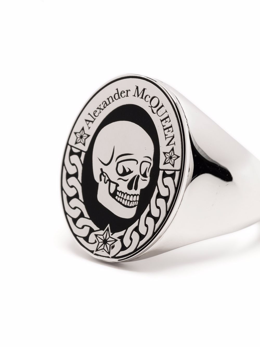 ALEXANDER MCQUEEN Skull Signet Ring - MAISONDEFASHION.COM