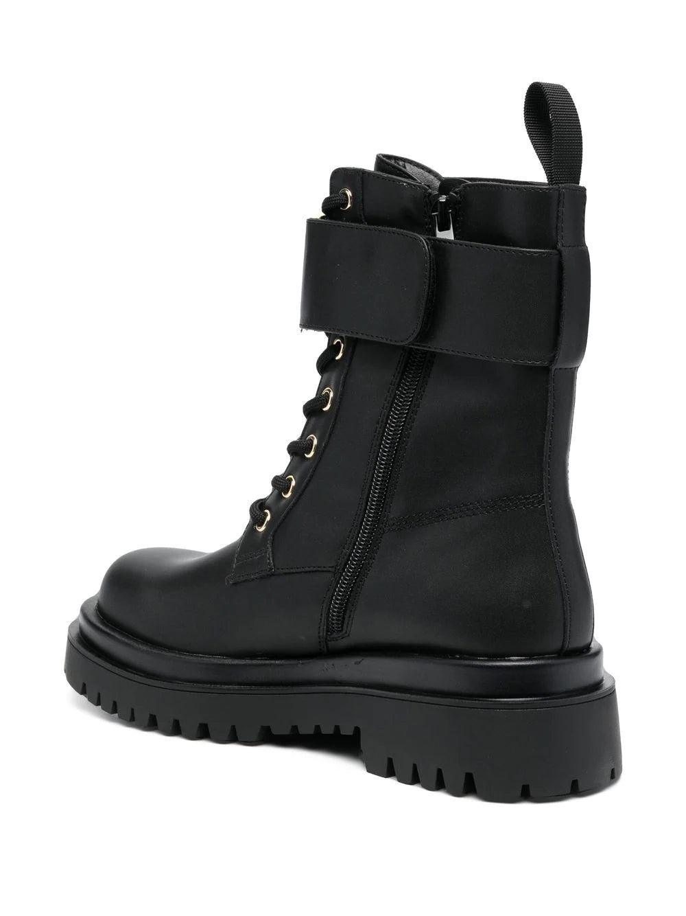 VERSACE WOMEN Metal Logo Ankle Boots Black - MAISONDEFASHION.COM