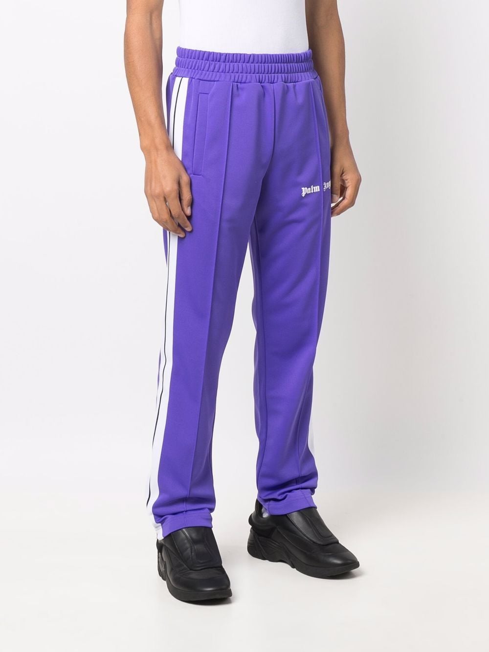 PALM ANGELS Classic Logo Track Pants Purple/White - MAISONDEFASHION.COM