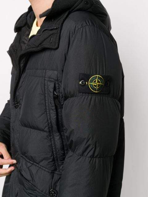 STONE ISLAND Padded Down Coat Black - Maison De Fashion 