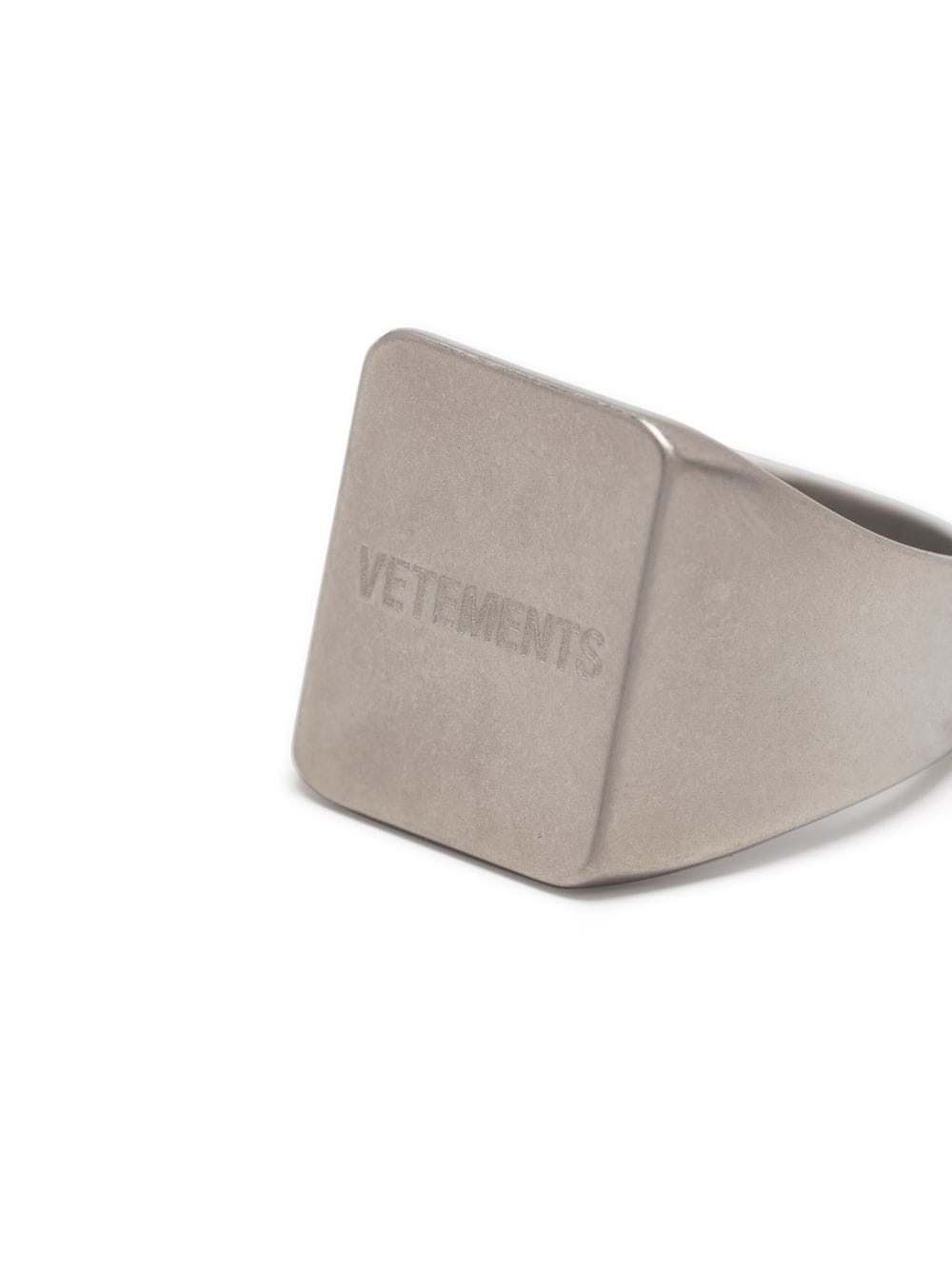 VETEMENTS Logo-engraved signet ring Silver - MAISONDEFASHION.COM