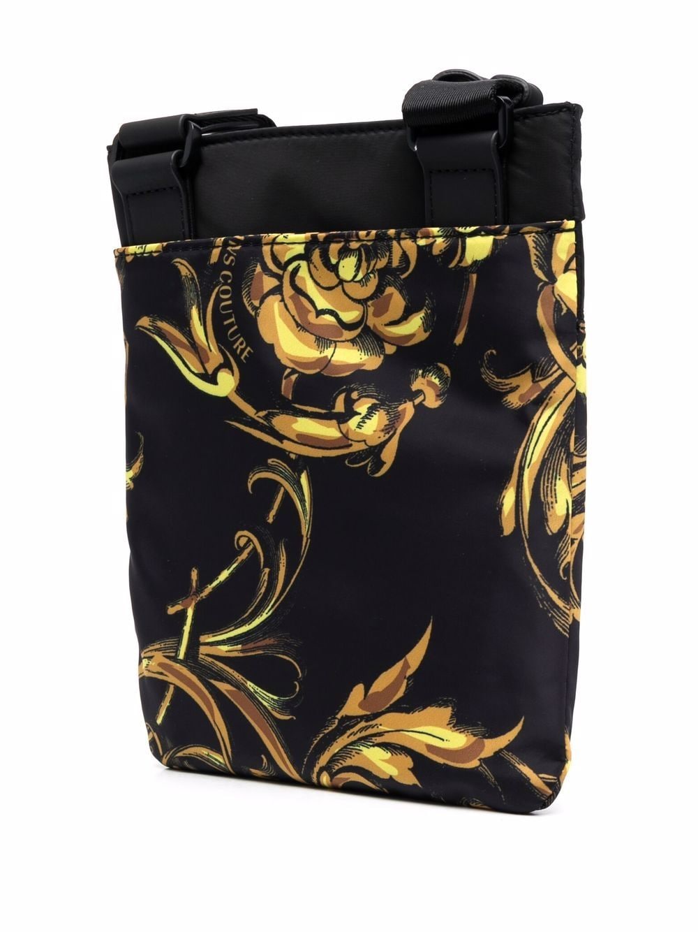 VERSACE JEANS COUTURE Baroque Print Messenger Bag Black - MAISONDEFASHION.COM