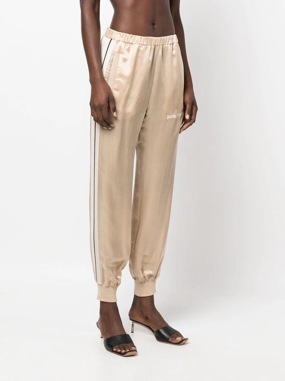 PALM ANGELS WOMEN Luxury Track Pants Beige - MAISONDEFASHION.COM