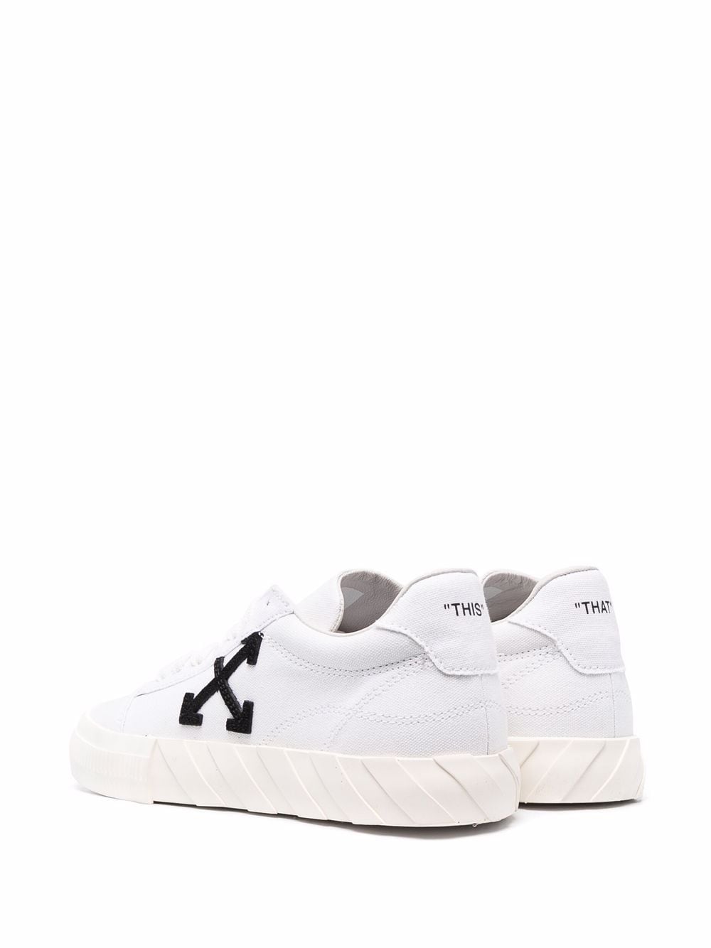 OFF-WHITE Low Vulcanized Ego Cannvas sneakers White/Black - MAISONDEFASHION.COM