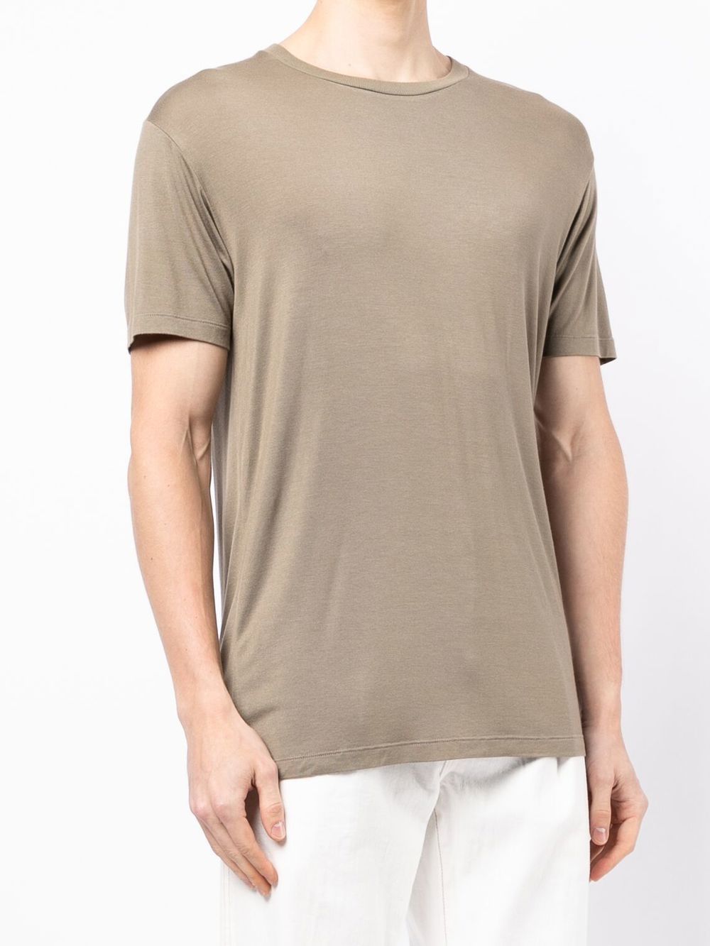 TOM FORD Short-sleeved crew-neck T-shirt Brown - MAISONDEFASHION.COM