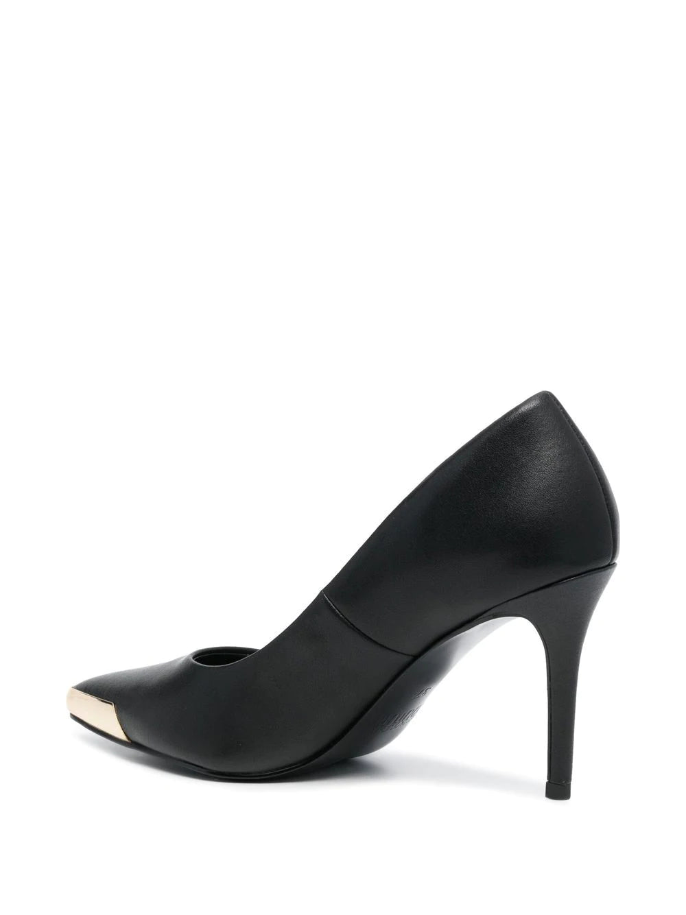 VERSACE WOMEN Metallic Toe Cap Heels Black/Gold - MAISONDEFASHION.COM