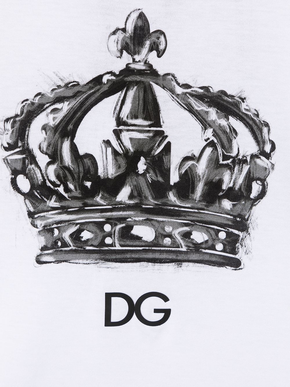 DOLCE & GABBANA KIDS Crown-print logo T-shirt White - MAISONDEFASHION.COM