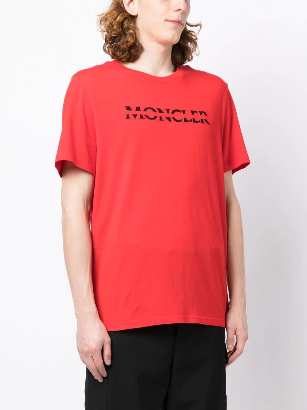 MONCLER Logo-print Cotton T-Shirt Red – MAISONDEFASHION.COM