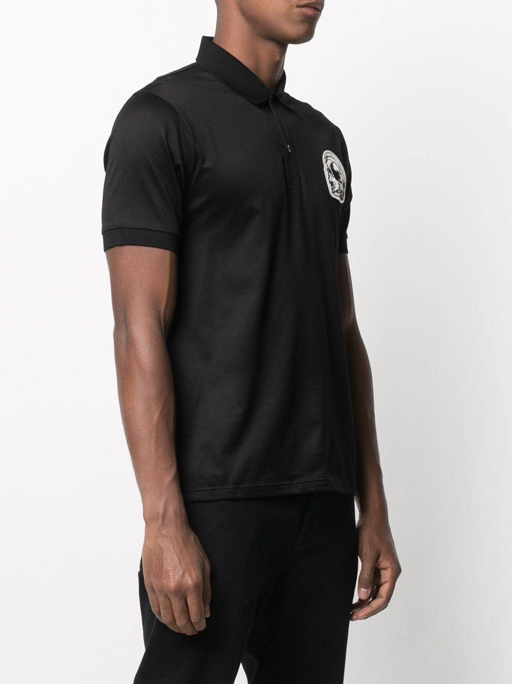 Alexander McQueen Skull Embroidered Polo Shirt Black - Maison De Fashion 