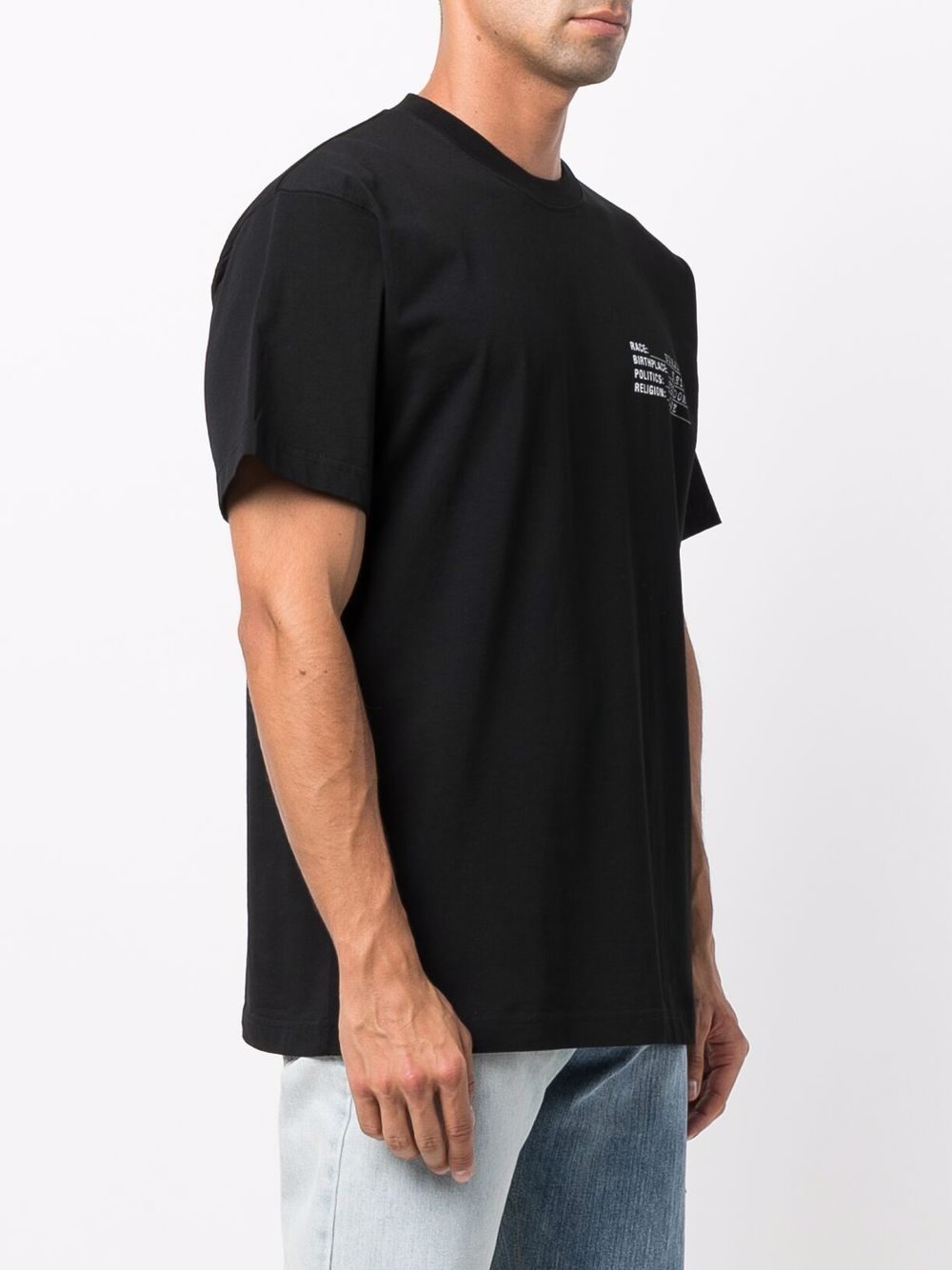 VETEMENTS Slogan-print short-sleeve T-shirt Black - MAISONDEFASHION.COM