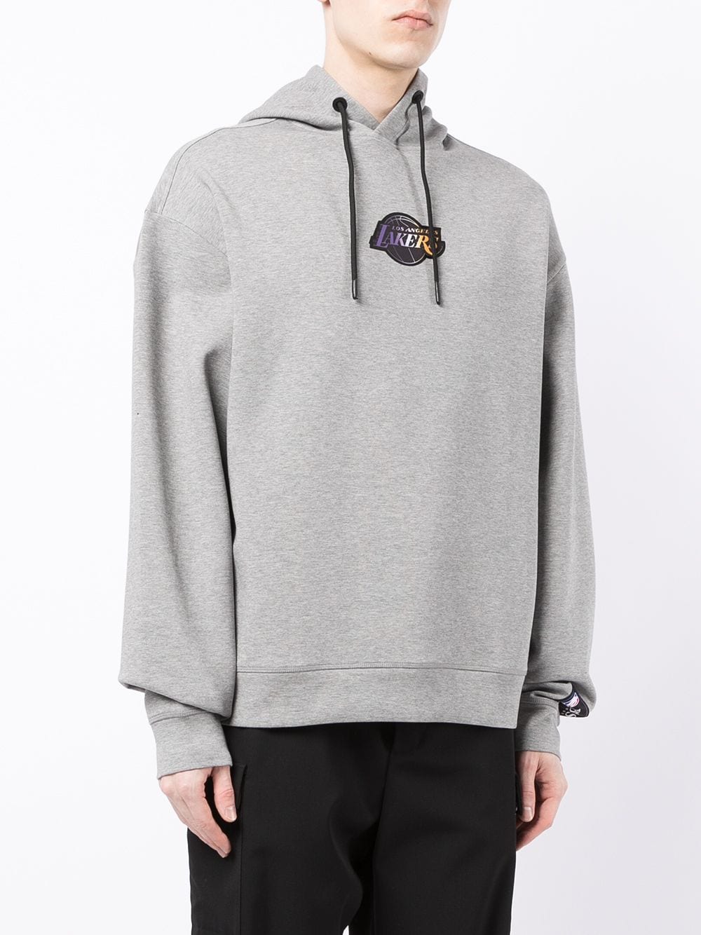 BOSS X NBA  Lakers logo-print pullover hoodie Grey - MAISONDEFASHION.COM