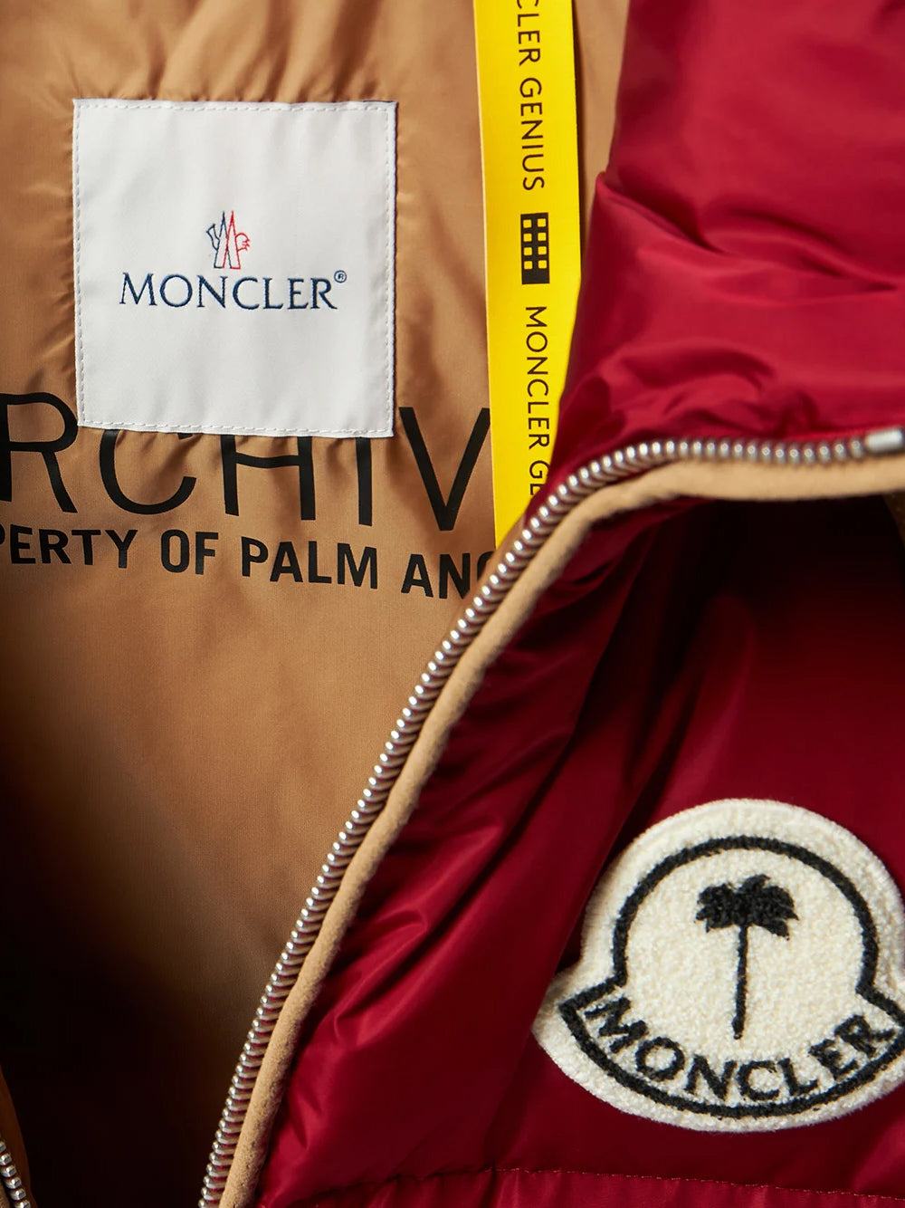 MONCLER GENIUS X 8 MONCLER PALM ANGELS Kamakou Gilet Red - MAISONDEFASHION.COM