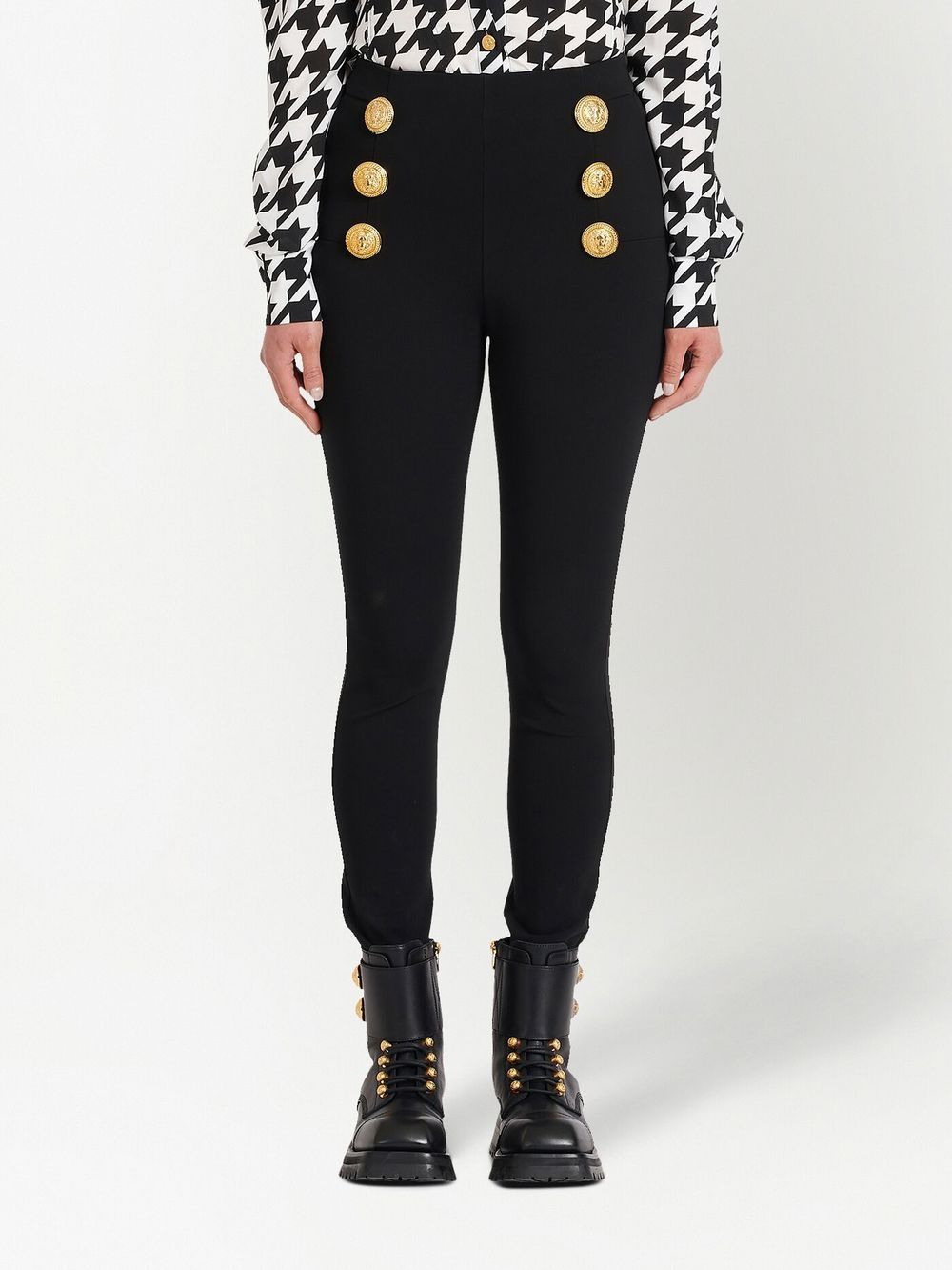 BALMAIN WOMEN 6 Button Jersey Pants Black - MAISONDEFASHION.COM