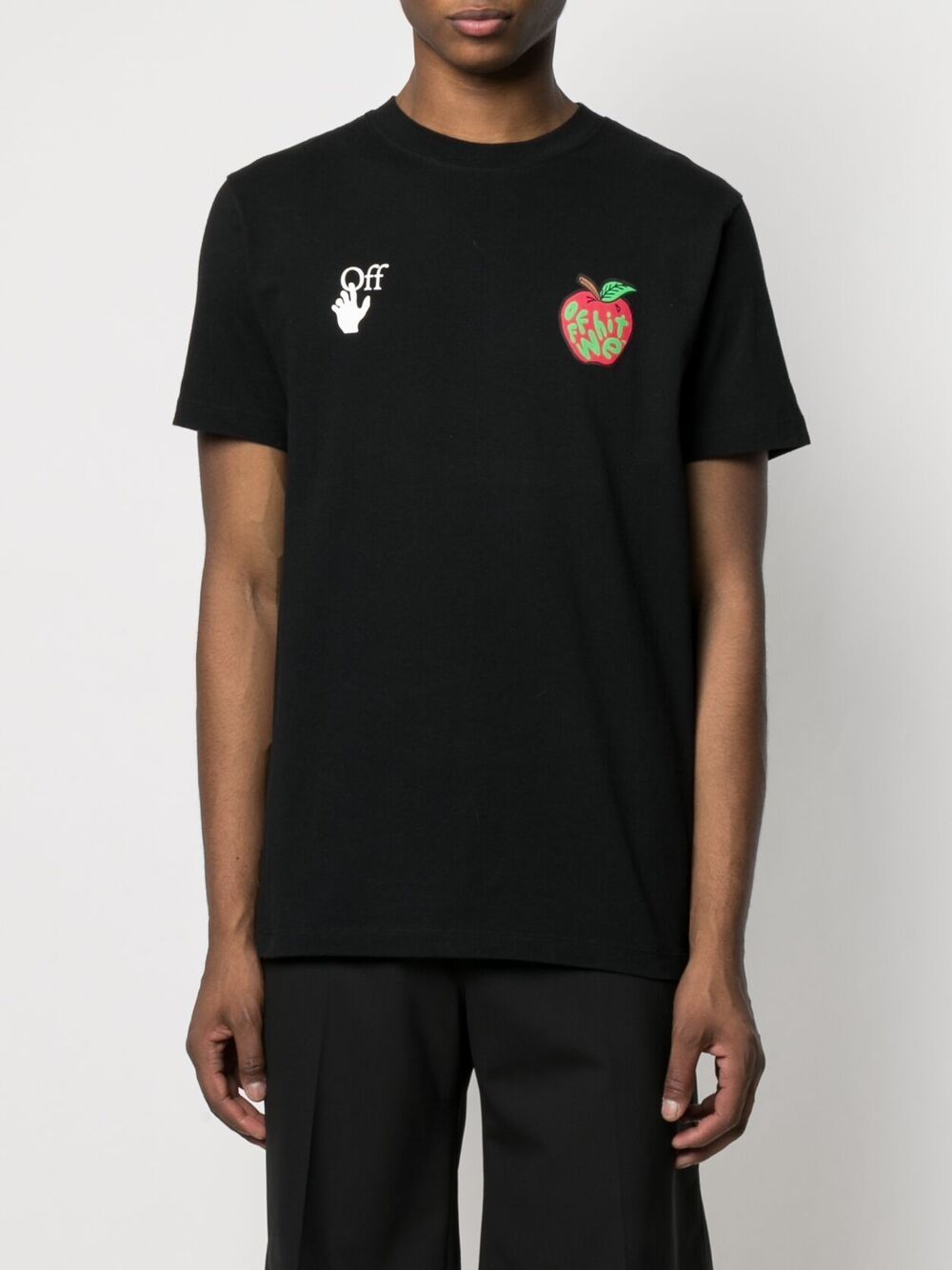 OFF-WHITE Apple Slim T-Shirt Black - MAISONDEFASHION.COM