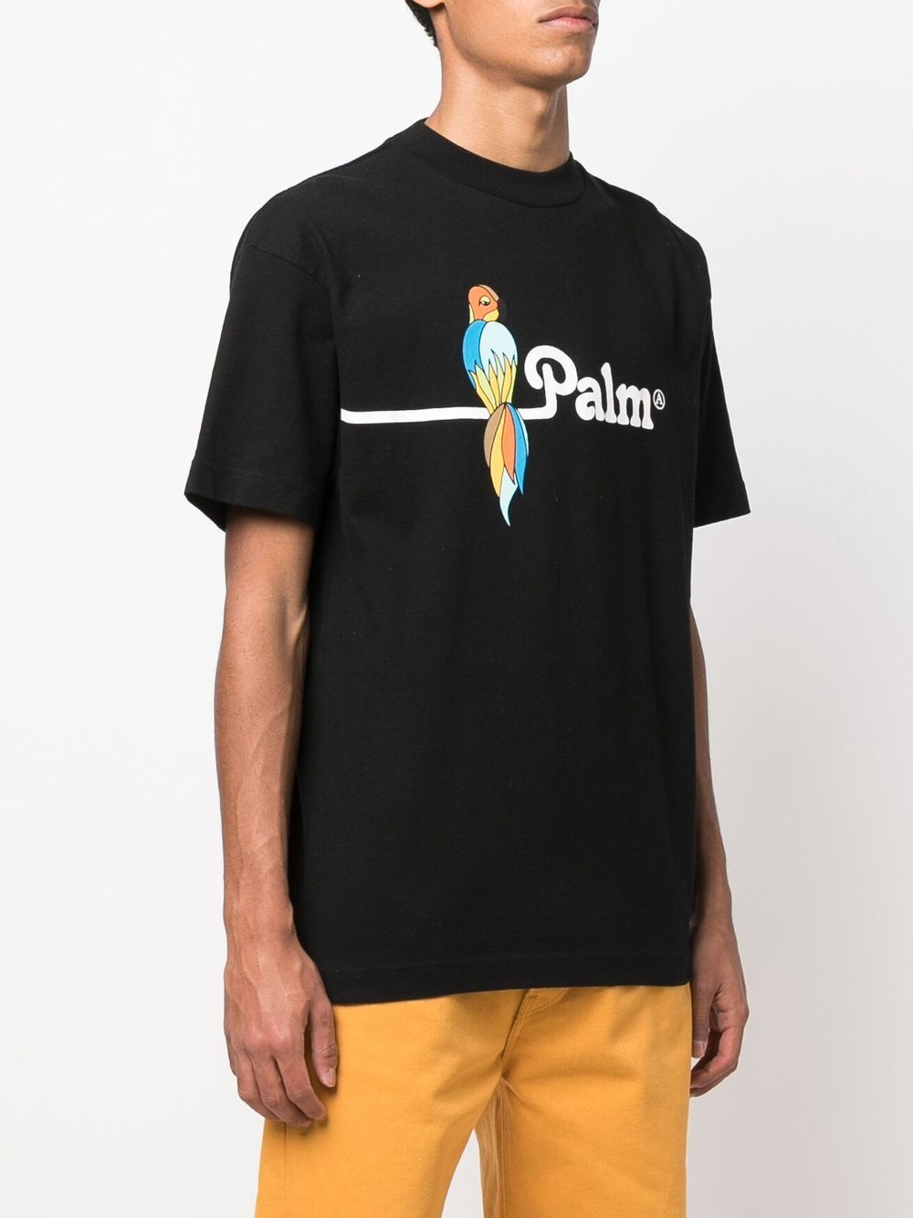 PALM ANGELS Parrot Classic T-Shirt Black - MAISONDEFASHION.COM
