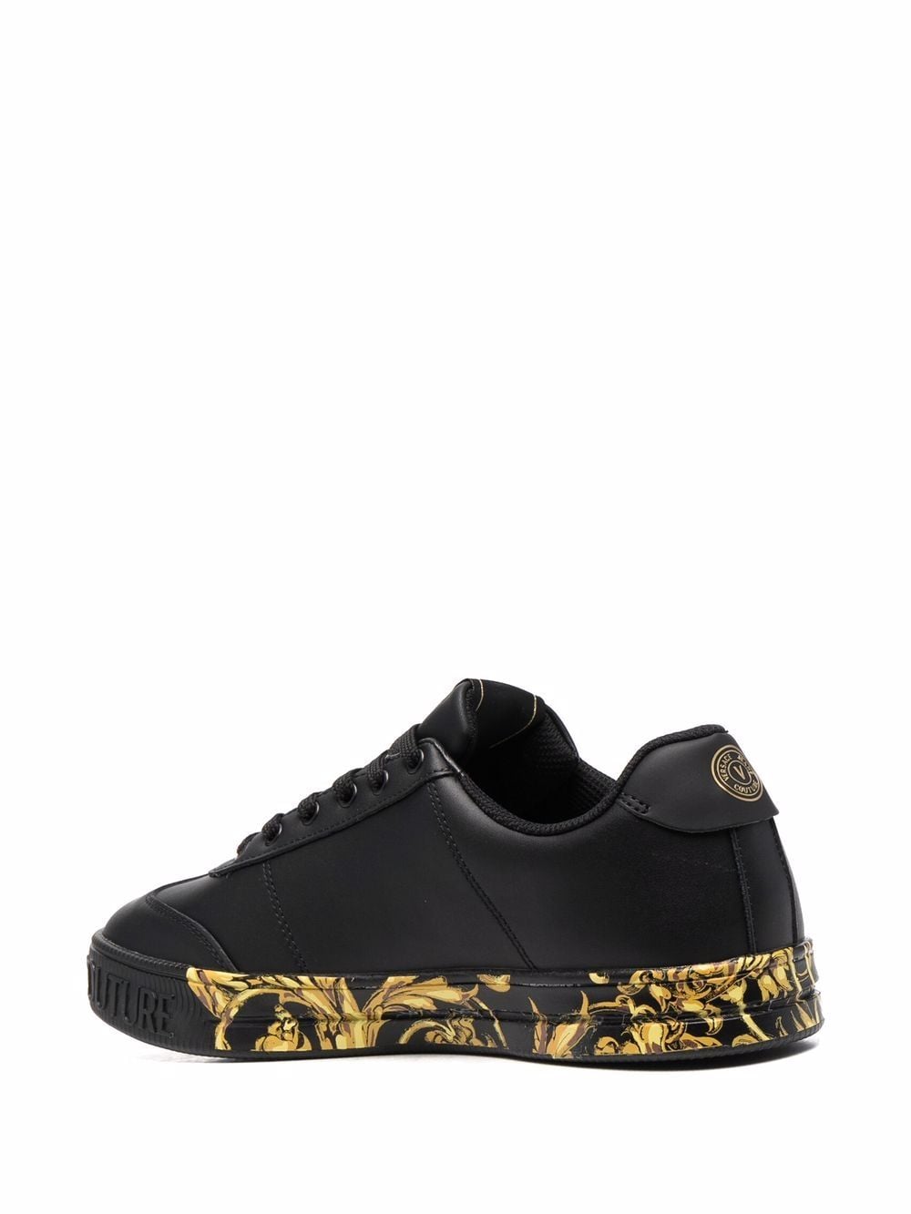 VERSACE JEANS COUTURE Baroque Court Sneakers Black - MAISONDEFASHION.COM