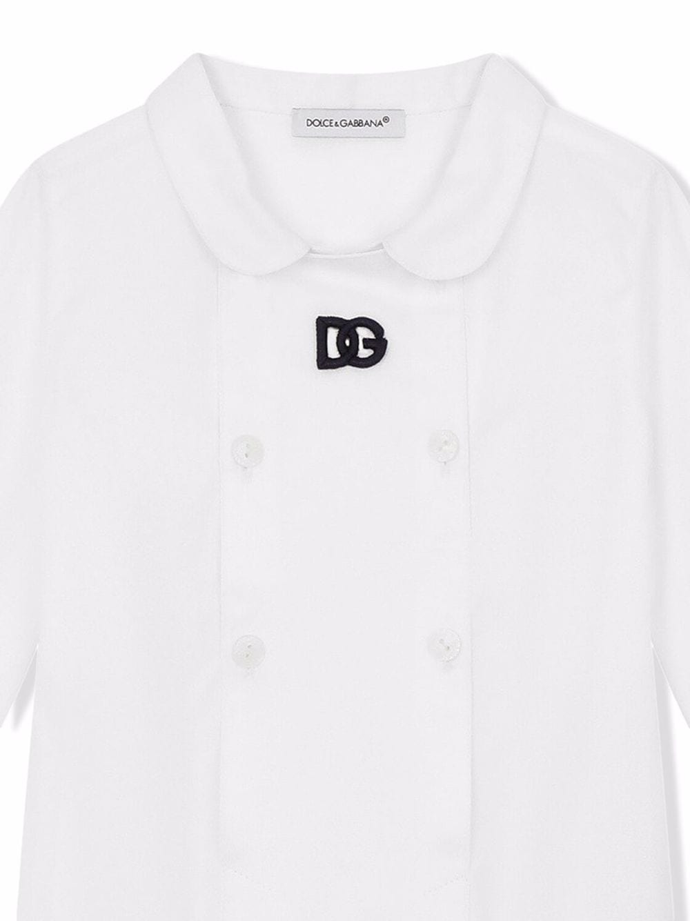 DOLCE & GABBANA BABY Double Breasted Logo Baby Grow White - MAISONDEFASHION.COM