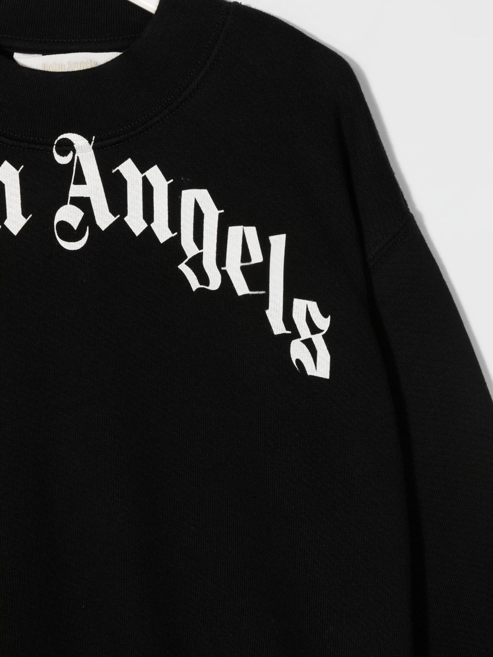 PALM ANGELS KIDS Classic Overlogo Crewneck Black/White - MAISONDEFASHION.COM