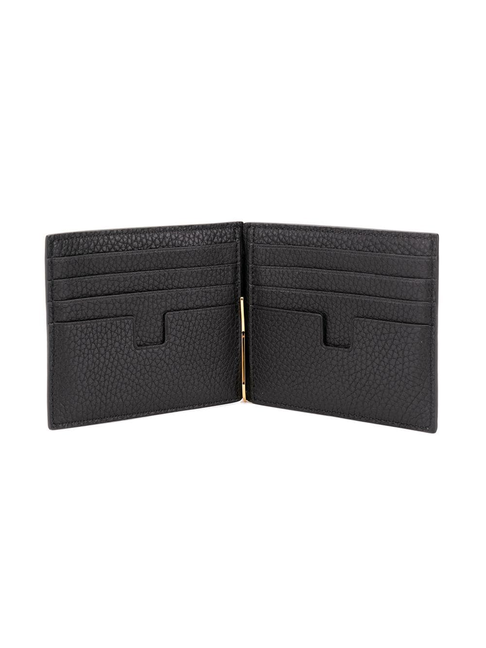 TOM FORD Logo Money Clip Wallet Black - MAISONDEFASHION.COM