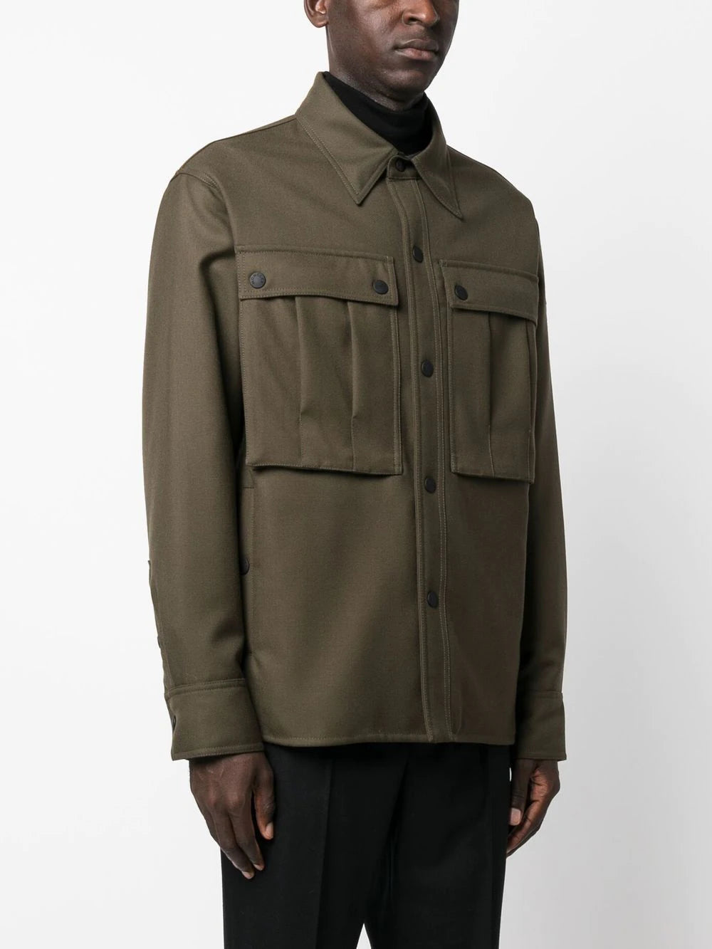 MONCLER GRENOBLE Ornon Shirt Jacket Green - MAISONDEFASHION.COM