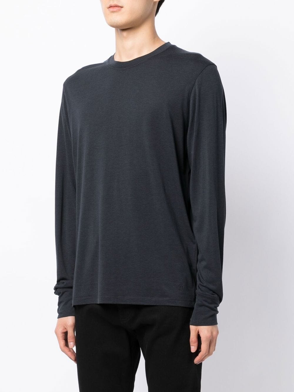 TOM FORD Solid-colour long-sleeve T-shirt Navy - MAISONDEFASHION.COM