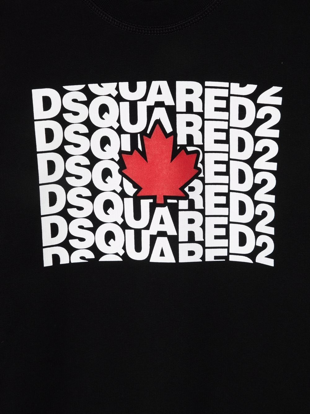 DSQUARED2 KIDS Logo Print Sweatshirt Black - MAISONDEFASHION.COM