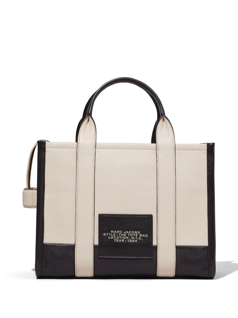 MARC JACOBS WOMEN The Medium Tote Ivory/Black - MAISONDEFASHION.COM