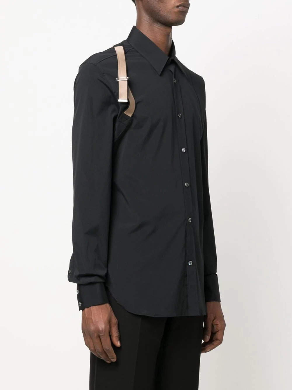 ALEXANDER MCQUEEN Signature Harness Shirt Black - MAISONDEFASHION.COM