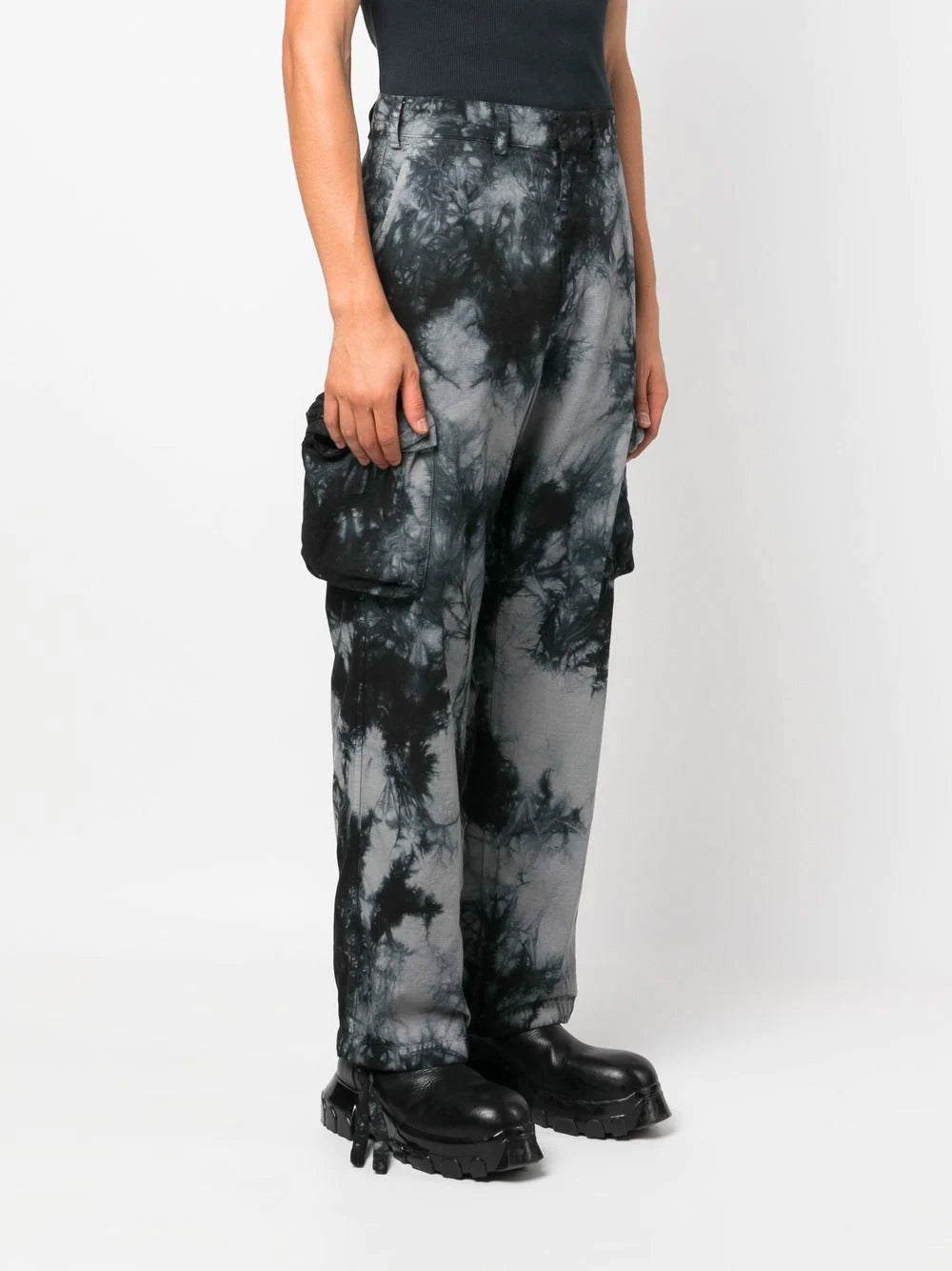 OFF-WHITE Bounce Tie Dye Cargo Pants Grey - MAISONDEFASHION.COM