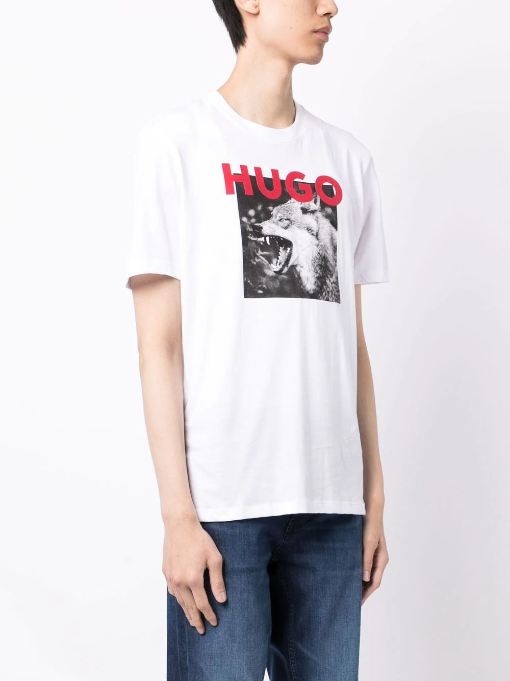 HUGO Dupus T-shirt White - MAISONDEFASHION.COM