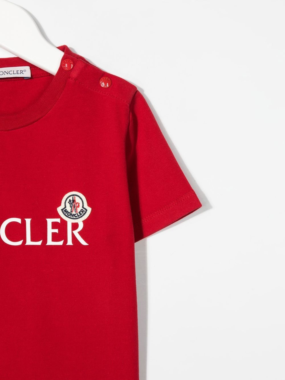 MONCLER BABY Logo T-Shirt Red - MAISONDEFASHION.COM