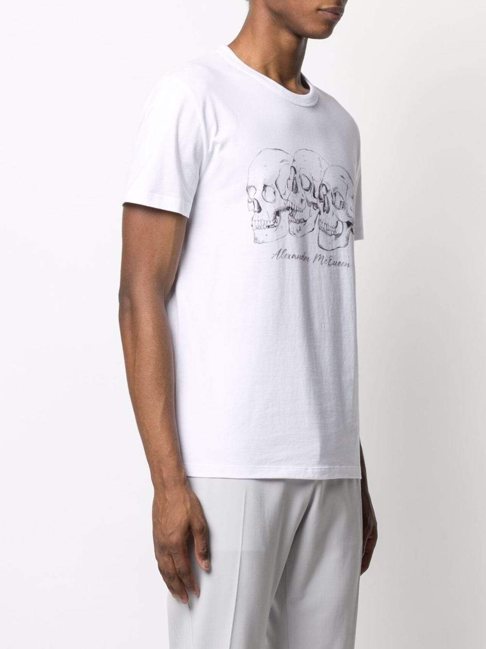 ALEXANDER MCQUEEN Rushmore Skull Print T-Shirt White - MAISONDEFASHION.COM