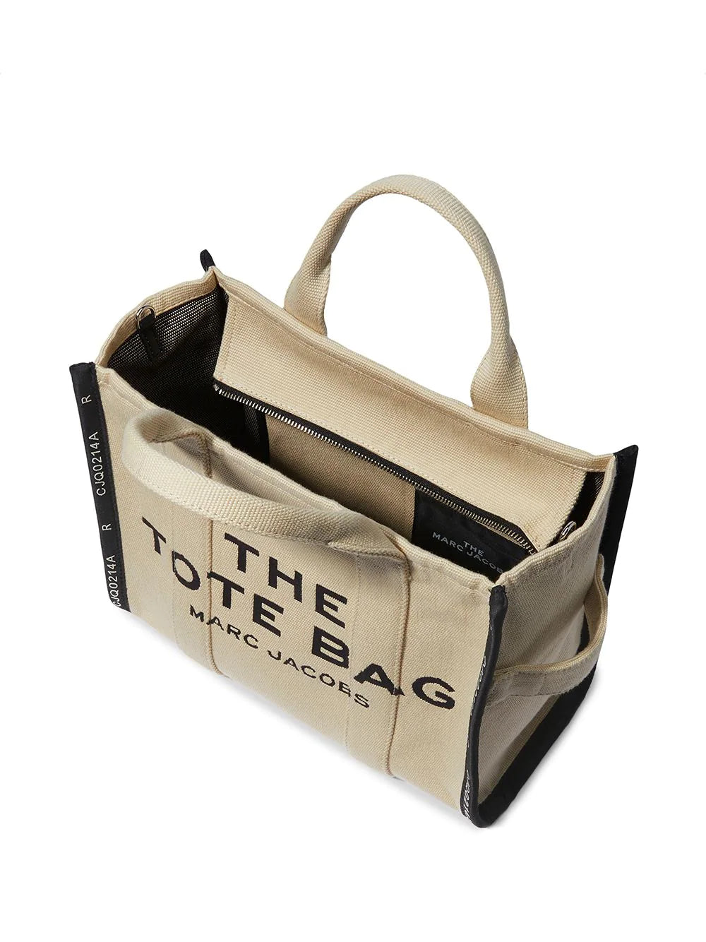 MARC JACOBS WOMEN The Medium Canvas Tote Bag Beige/Black - MAISONDEFASHION.COM