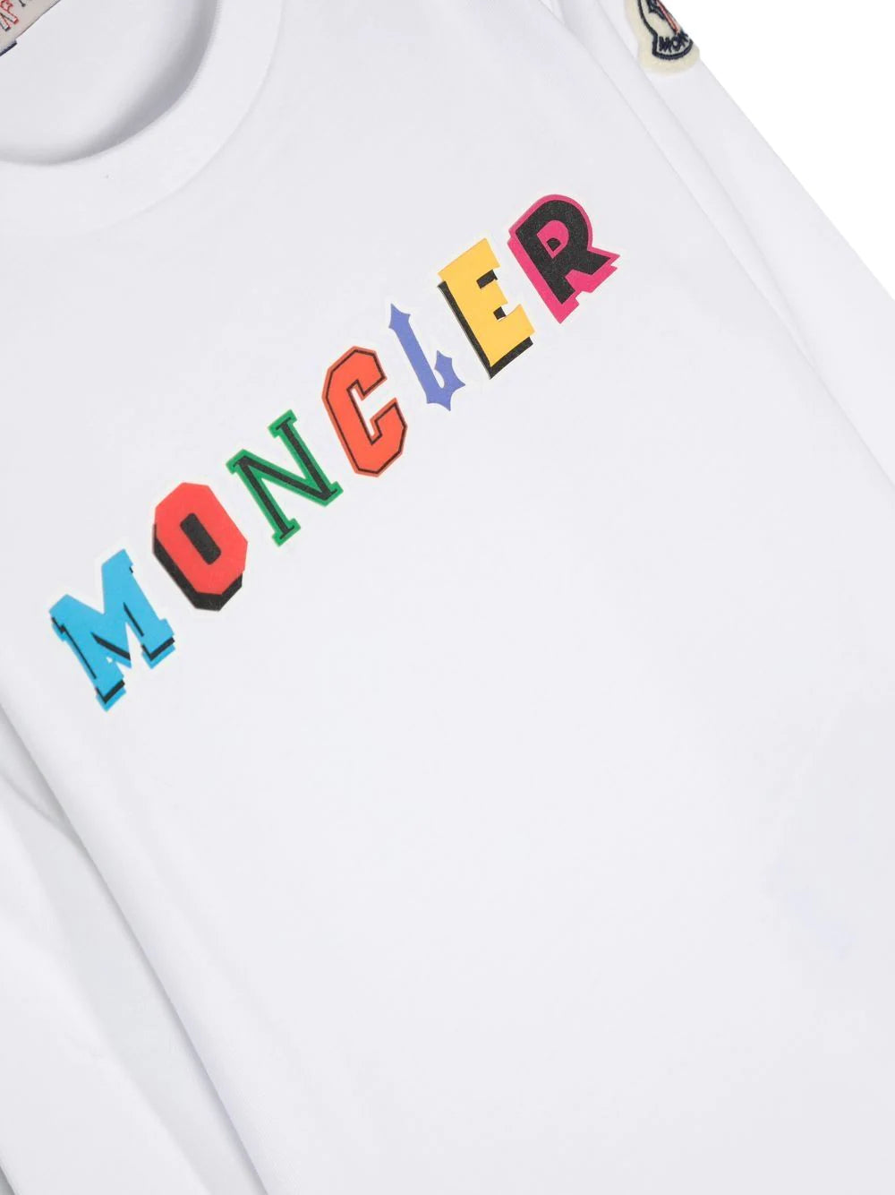 MONCLER BABY Logo Font Print T-Shirt White - MAISONDEFASHION.COM