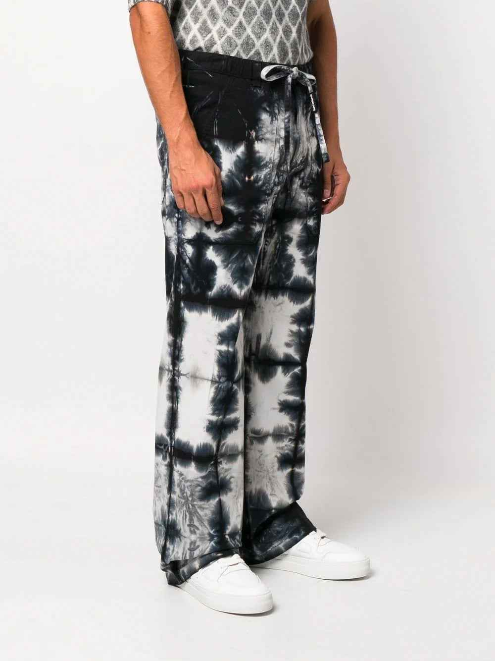 NAHMIAS Baggy Trousers Black Tye Dye - MAISONDEFASHION.COM