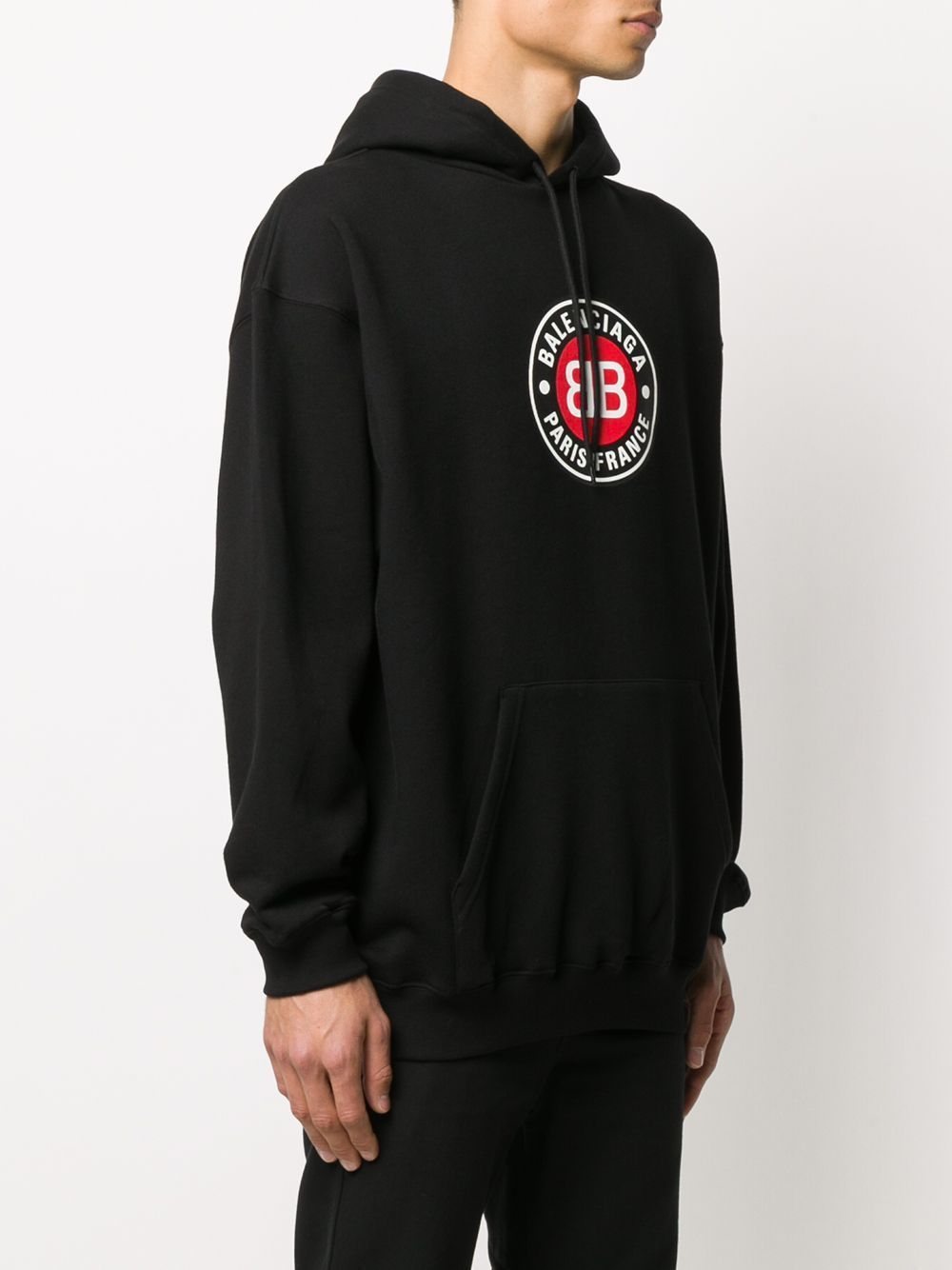 BALENCIAGA Circle BB Logo Hoodie Black - Maison De Fashion 