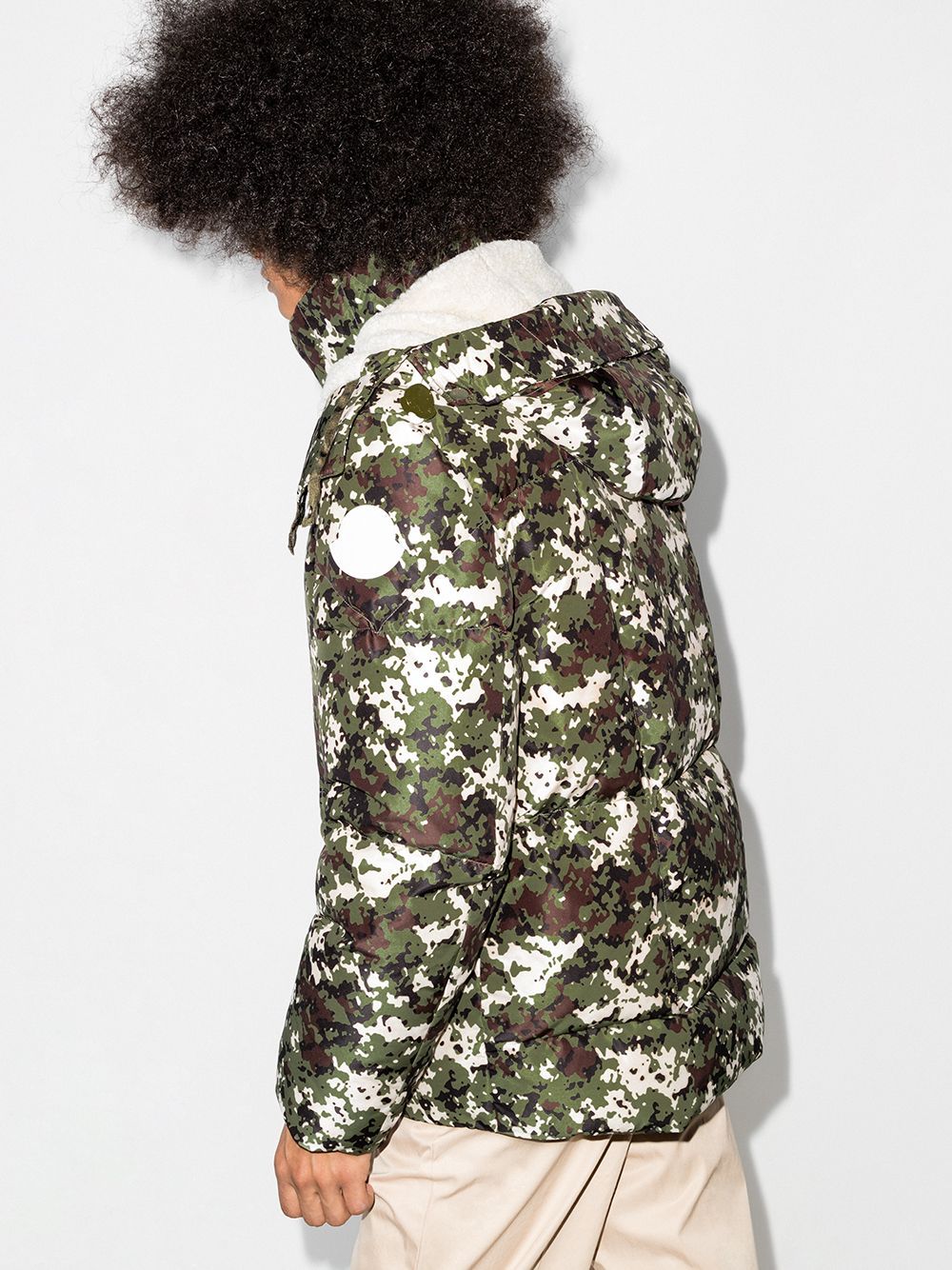 MONCLER Camouflage Logo Print Down Jacket - Maison De Fashion 