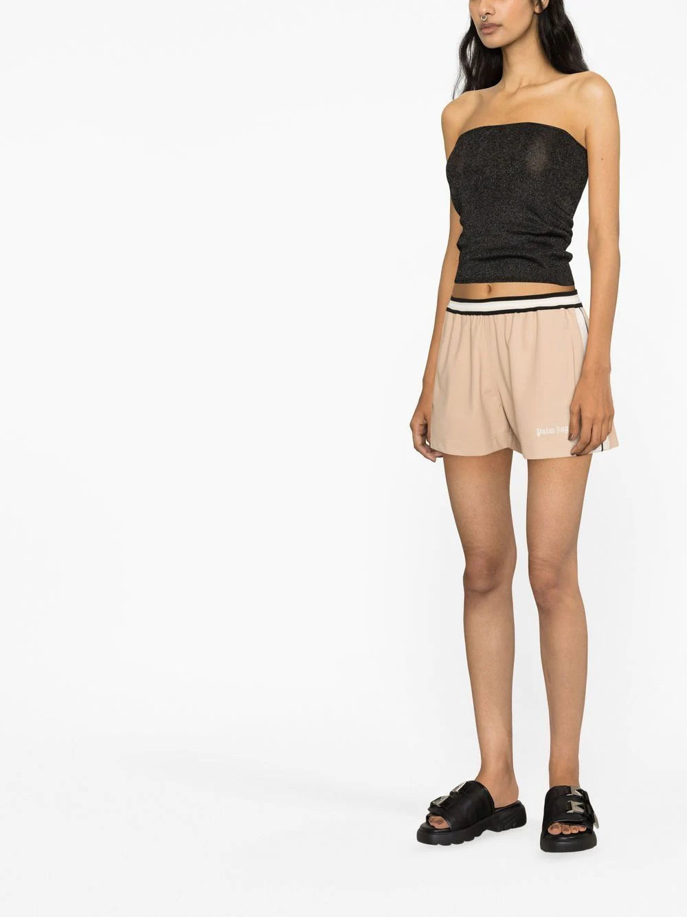 PALM ANGELS WOMEN Ultralight Track Shorts Mock Orange - MAISONDEFASHION.COM