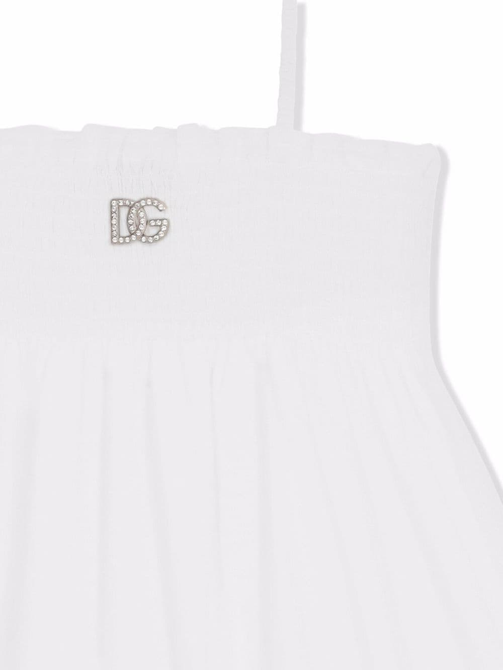 DOLCE & GABBANA KIDS Logo Dress White - MAISONDEFASHION.COM