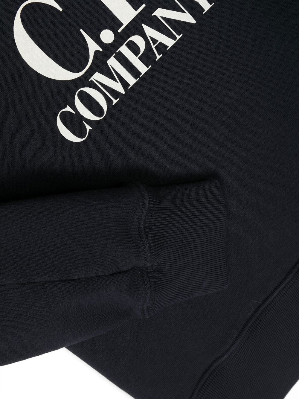 C.P. COMPANY KIDS Basic Fleece Big Logo Lens Sweatshirt Navy - MAISONDEFASHION.COM