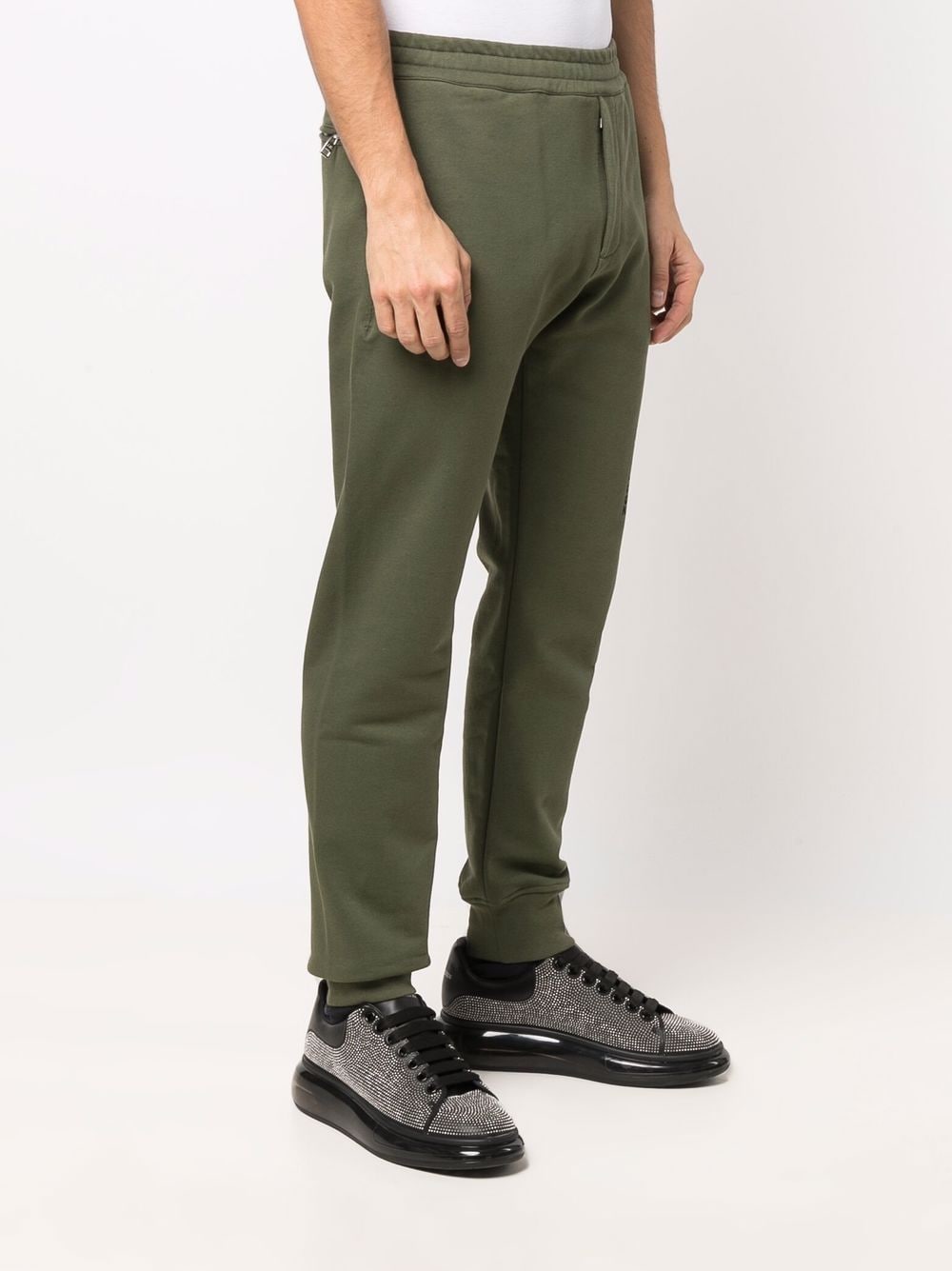 ALEXANDER MCQUEEN Logo Print Sweat Pants Green - MAISONDEFASHION.COM