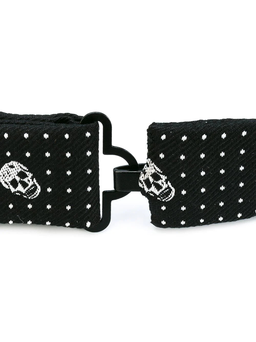 ALEXANDER MCQUEEN Skull Polka Dot Print Bow Tie Black/White - MAISONDEFASHION.COM