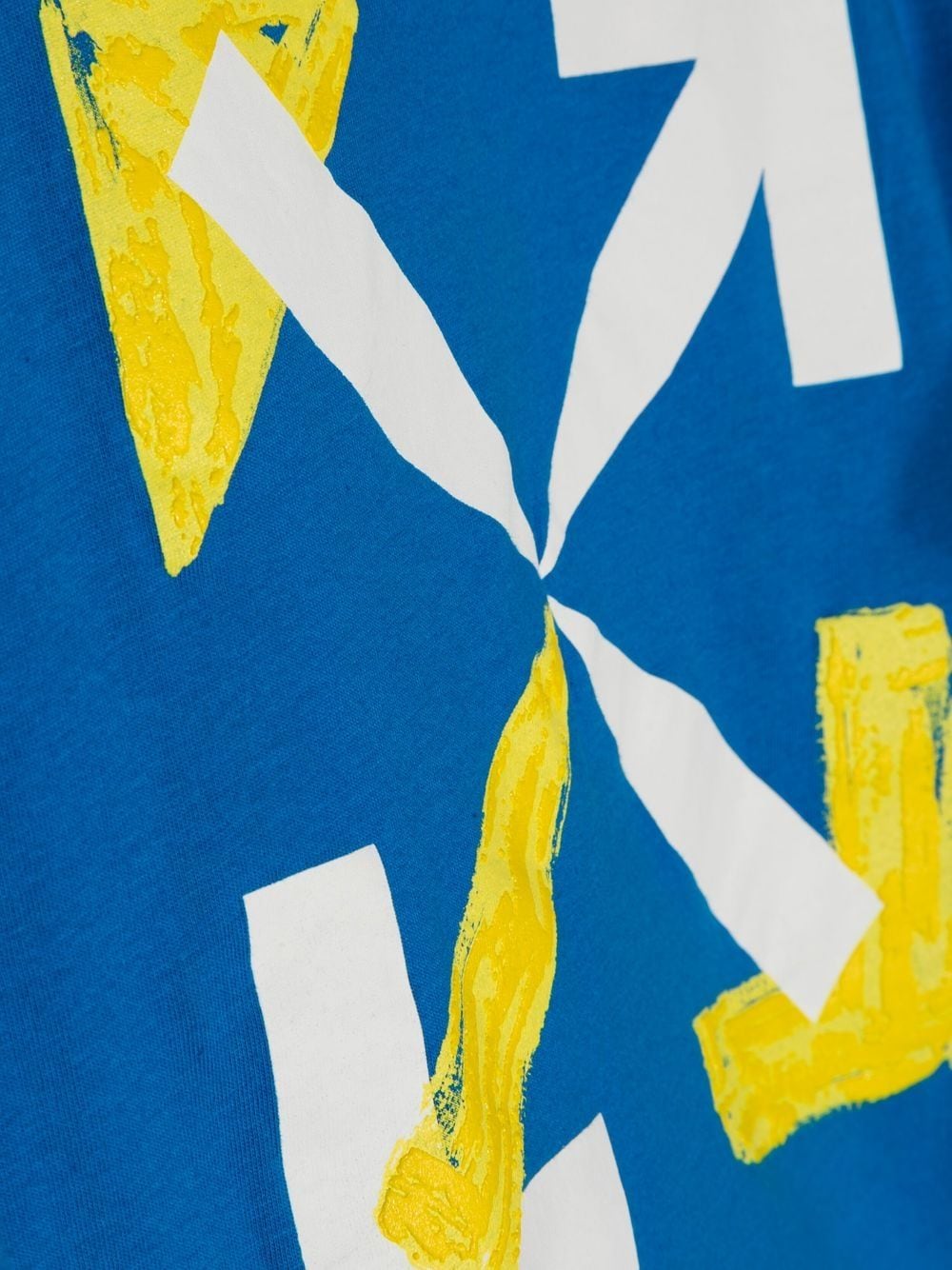 OFF-WHITE KIDS Shape Tee Blue/Yellow - MAISONDEFASHION.COM