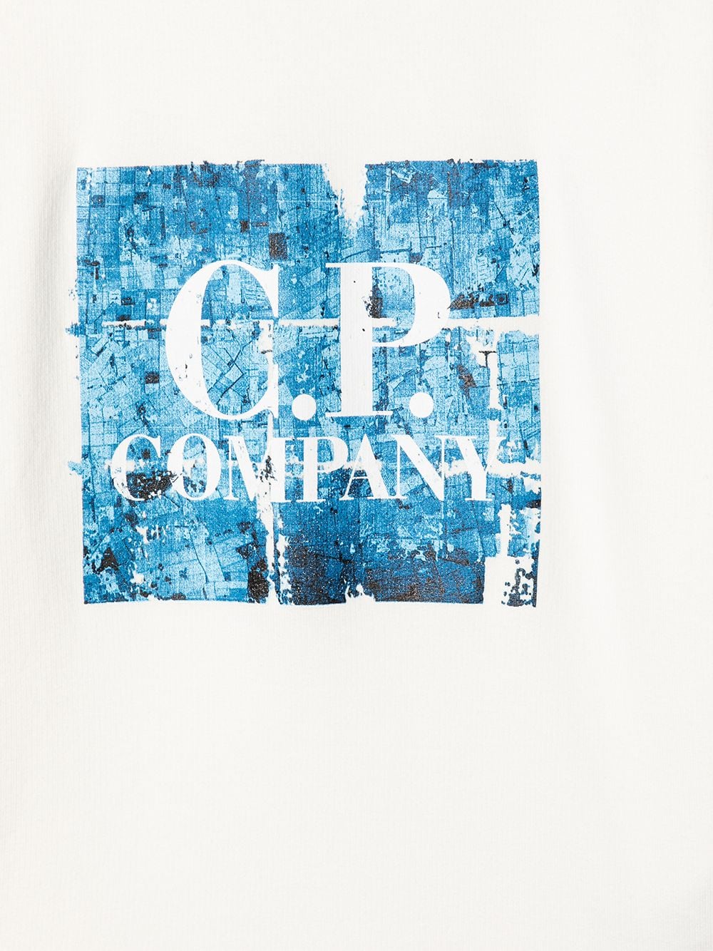 C.P COMPANY KIDS Logo-print sweatshirt White/Blue - MAISONDEFASHION.COM