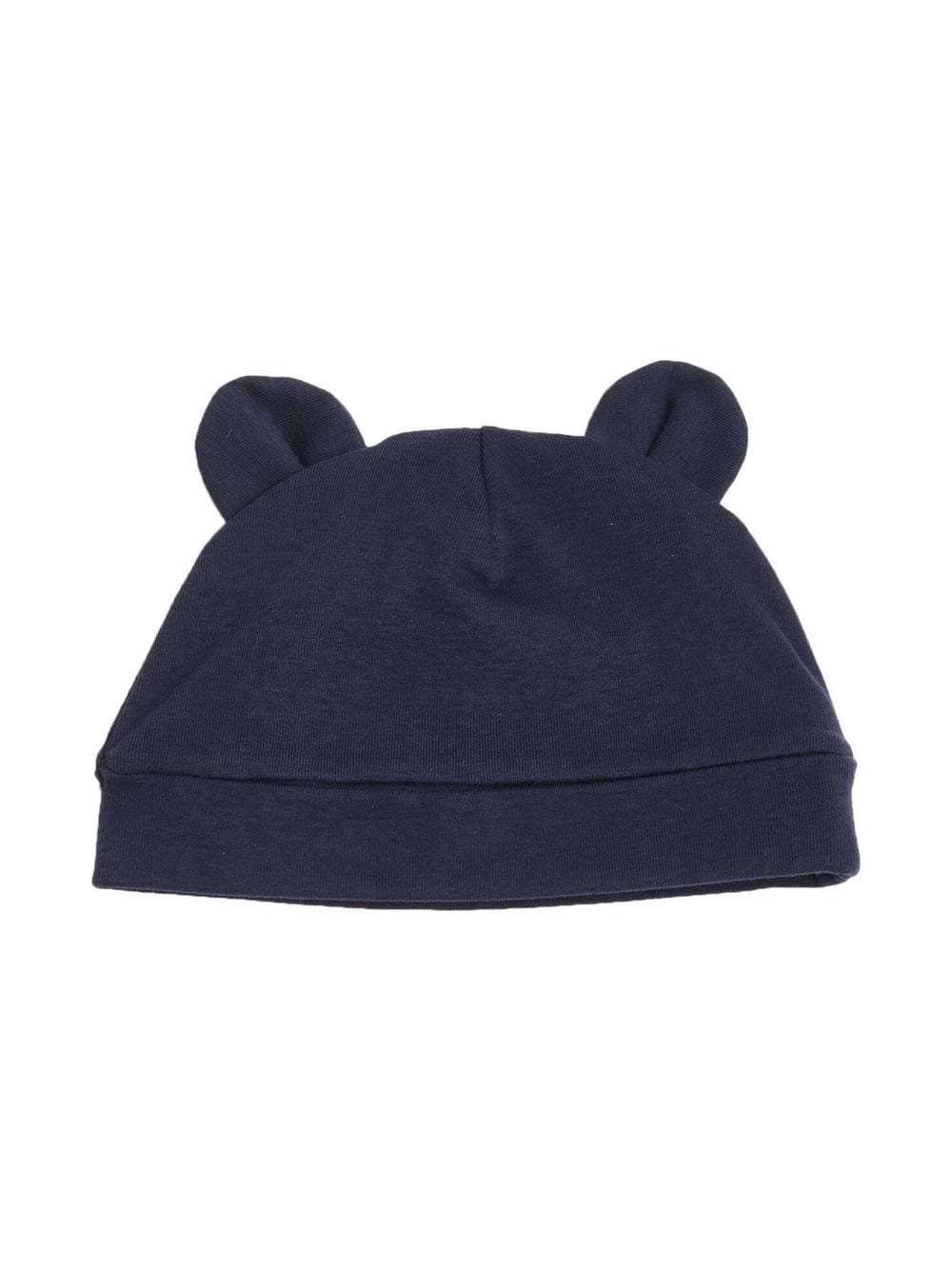 PALM ANGELS KIDS Logo Teddy Bear Beanie Navy/White - MAISONDEFASHION.COM