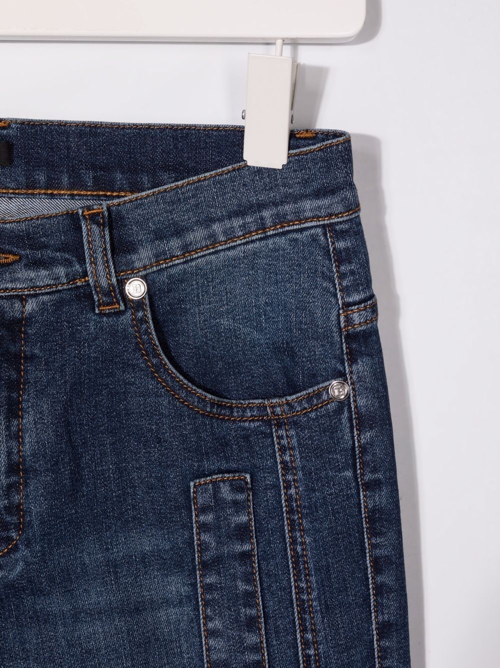 BALMAIN KIDS Mid-rise slim-cut jeans Dark Blue - MAISONDEFASHION.COM