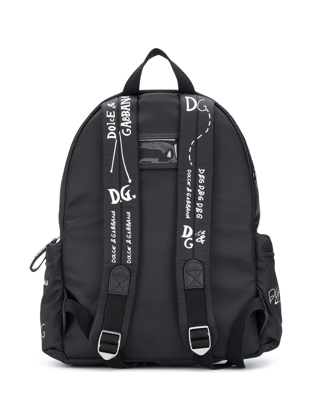 DOLCE & GABBANA KIDS Graffiti Backpack Black/White - Maison De Fashion 