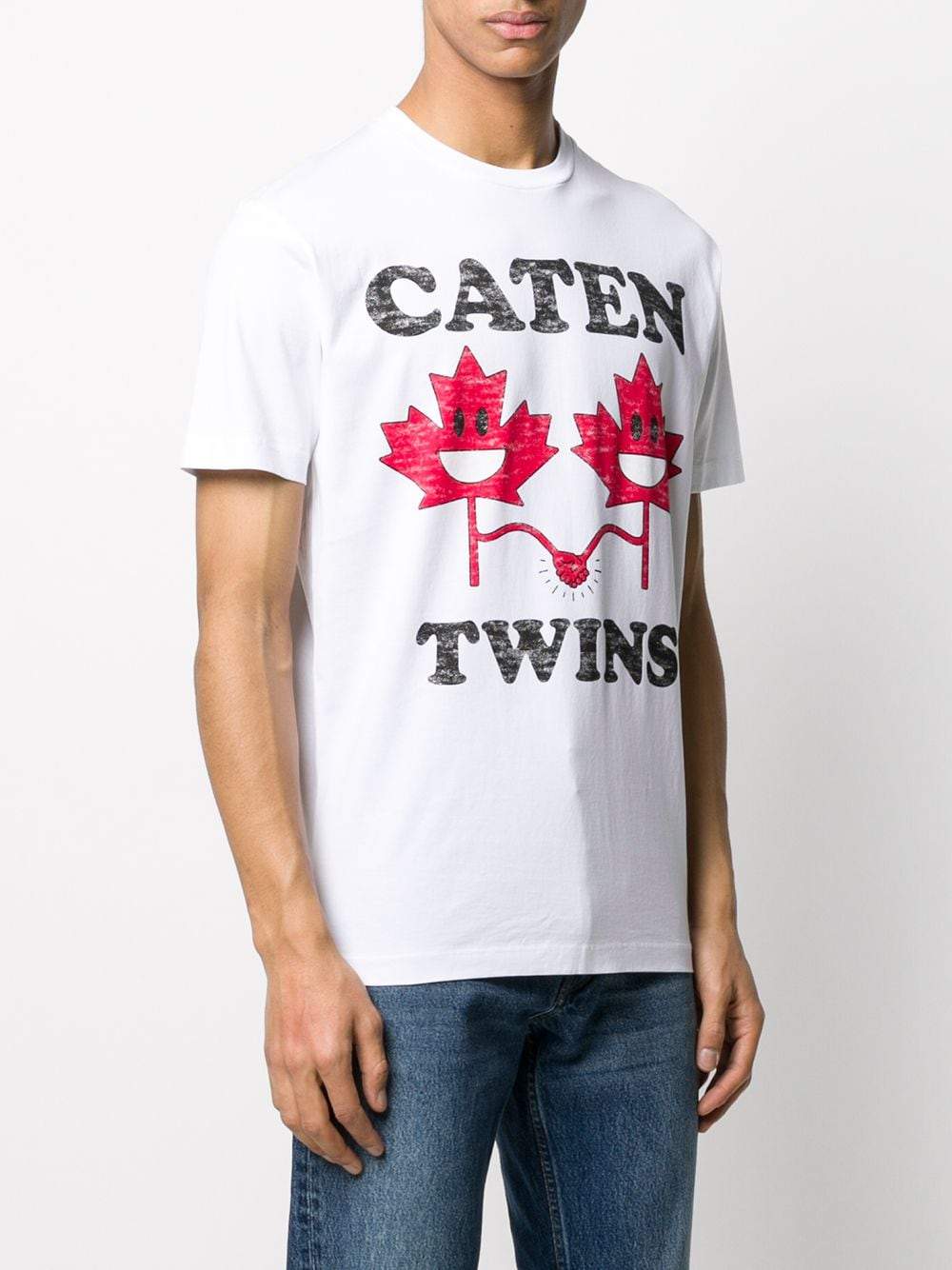 DSQUARED2 Maple Leaf Twins T-Shirt White - Maison De Fashion 